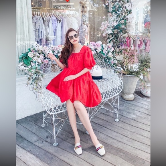 Sister Jane red tweed mini dress new with tag . Size XS - Picture 4 of 12